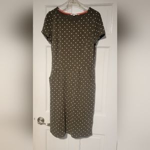 Boden Olive Green, Polka Dot Sheath Dress